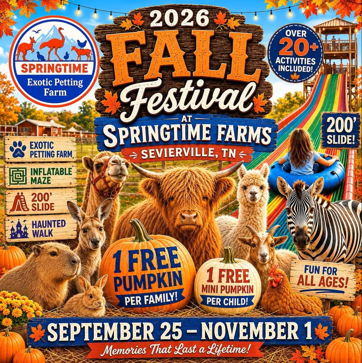 Springtime Farms Fall Festival in Sevierville, September 25&ndash;November 1
