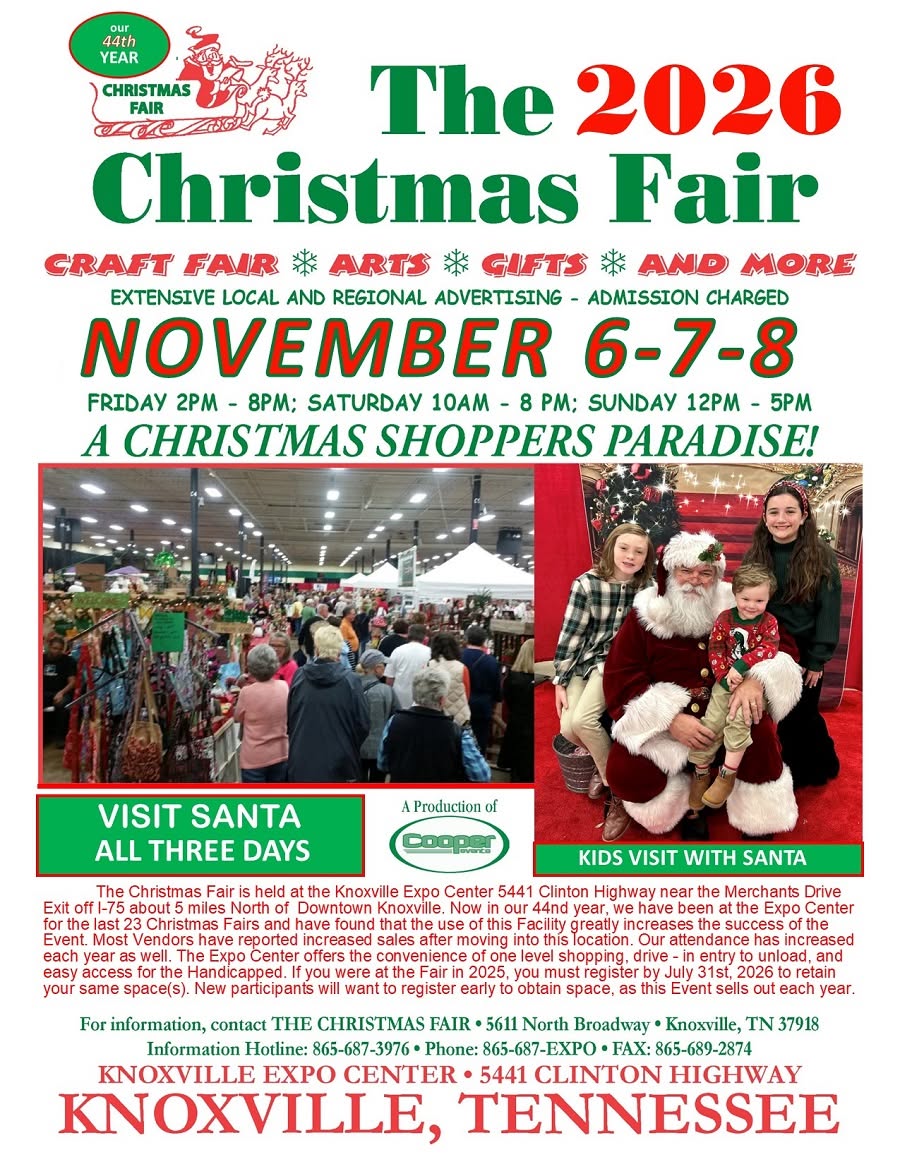 Knoxville Christmas Fair flyer for November 6&ndash;8