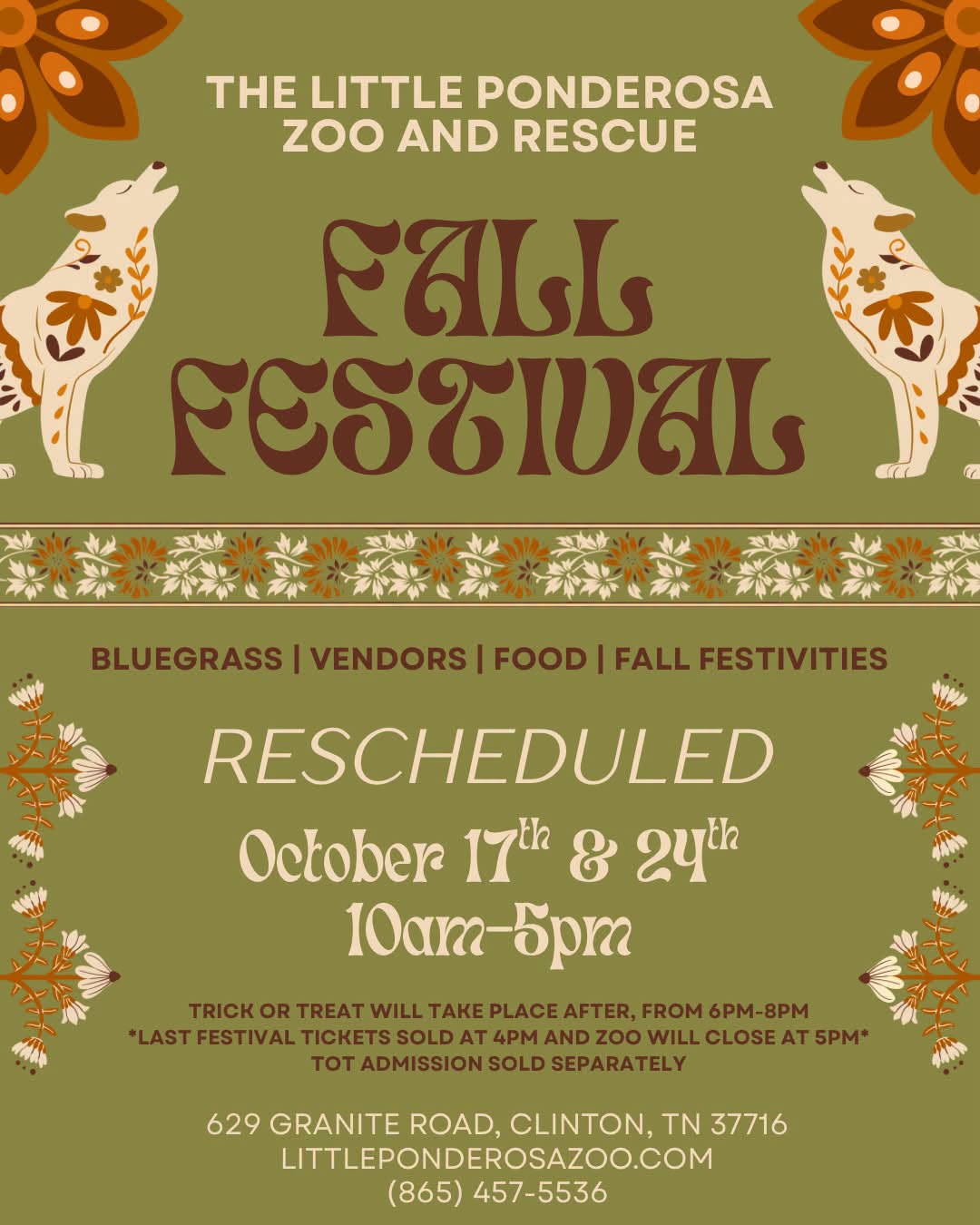 Little Ponderosa Fall Festival flyer for October 24