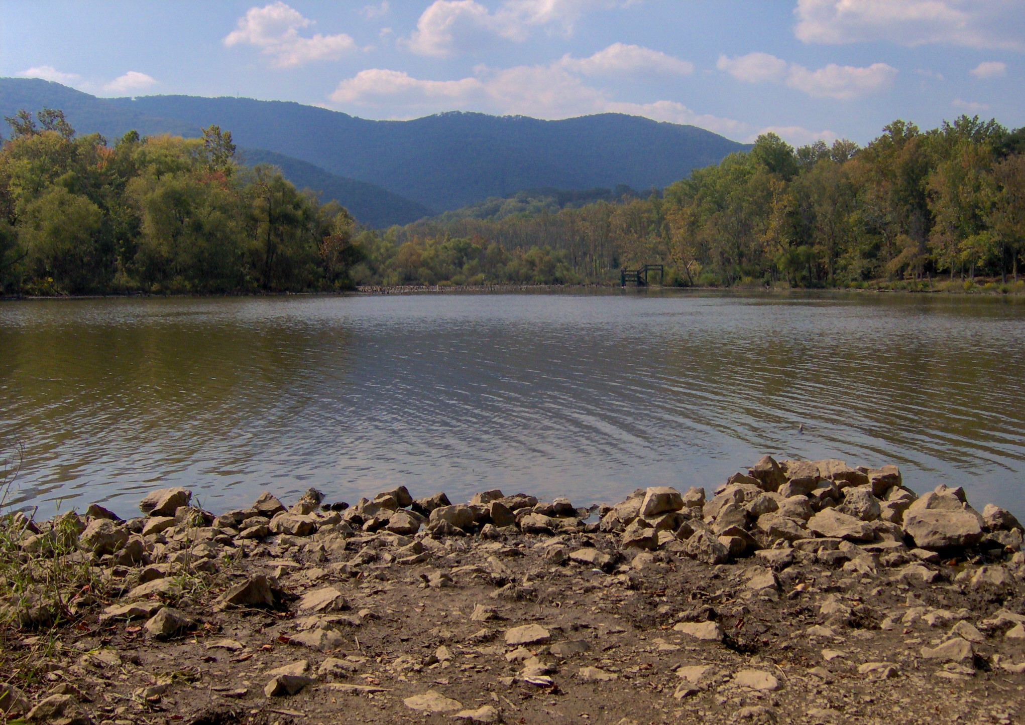 Cove Lake at Caryville with Cross Mountain in the distance, Campbell County, Tennessee