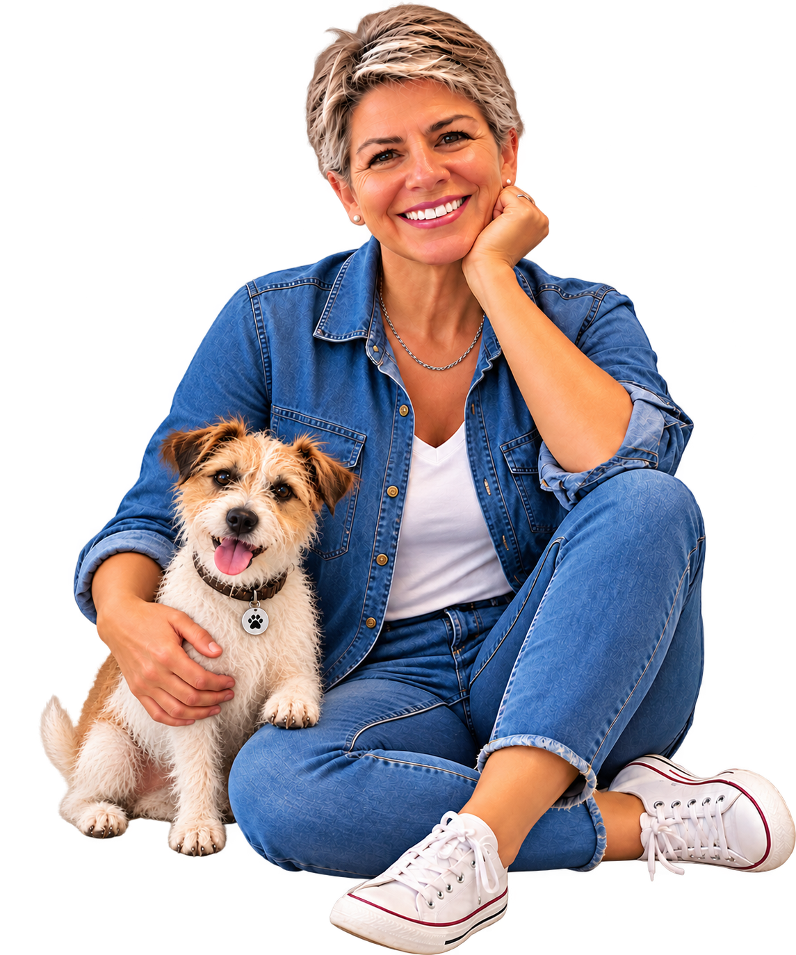 Debbie Herb, East Tennessee Realtor, seated with her dog
